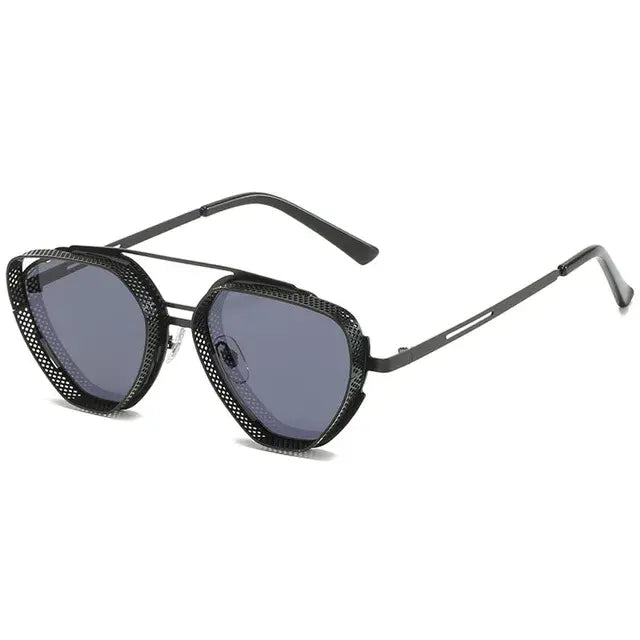 Steampunk Sunglasses New Retro Men Ladies Metal Hollow Frame Fashion Glasses Brand Designer High Quality Sunglasses UV400