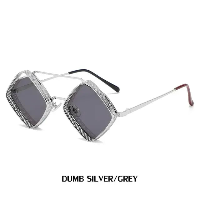 Steampunk Sunglasses New Retro Men Ladies Metal Hollow Frame Fashion Glasses Brand Designer High Quality Sunglasses UV400