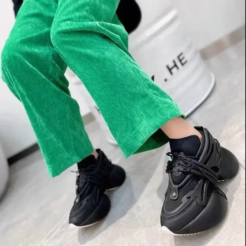 Women Sneakers Genuine leather Platform Sneakers Women Casual Shoes Chunky Sneaker 6CM Increase Designer Thick Sole Dad Shoes