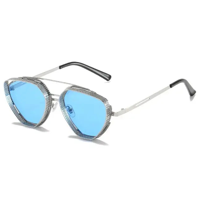 Steampunk Sunglasses New Retro Men Ladies Metal Hollow Frame Fashion Glasses Brand Designer High Quality Sunglasses UV400