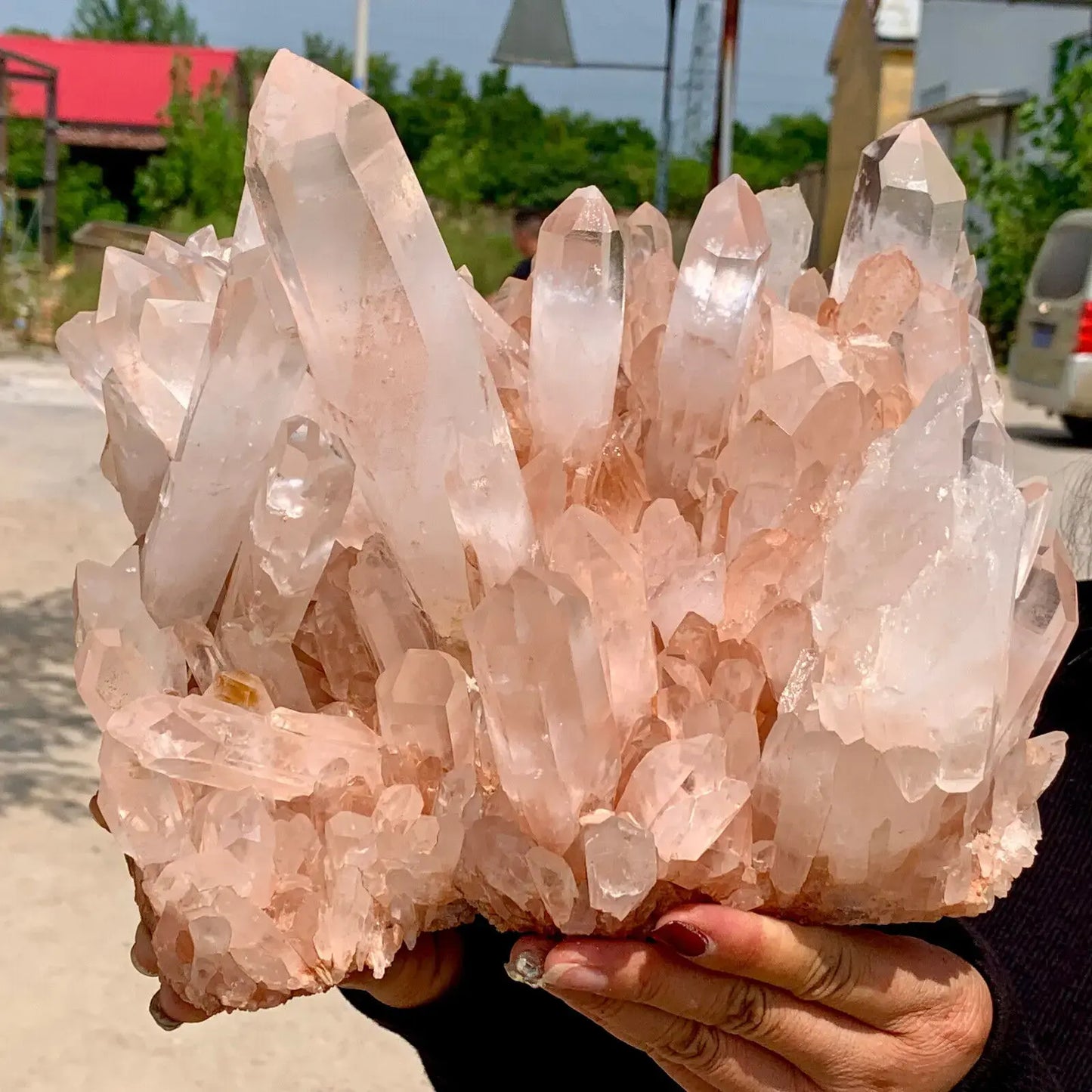 Natural Transparent White Quartz Crystal Cluster Specimen Healing