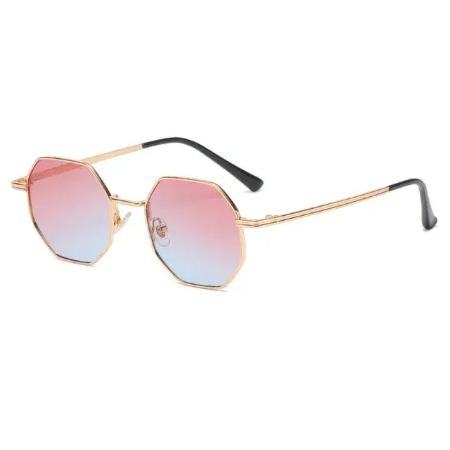 Vintage Polygonal Metal Sunglasses Fashion New Brand Design Sunglasses Ladies Retro Classic Trend Luxury Ravel Eyewear Uv400