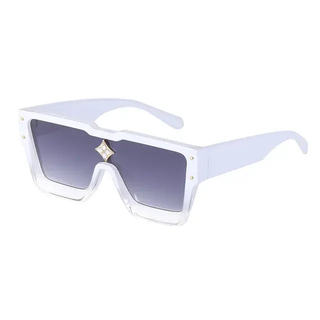 SHAUNA Luxury Crystal Oversized Women Square Sunglasses Trending Men Shades UV400