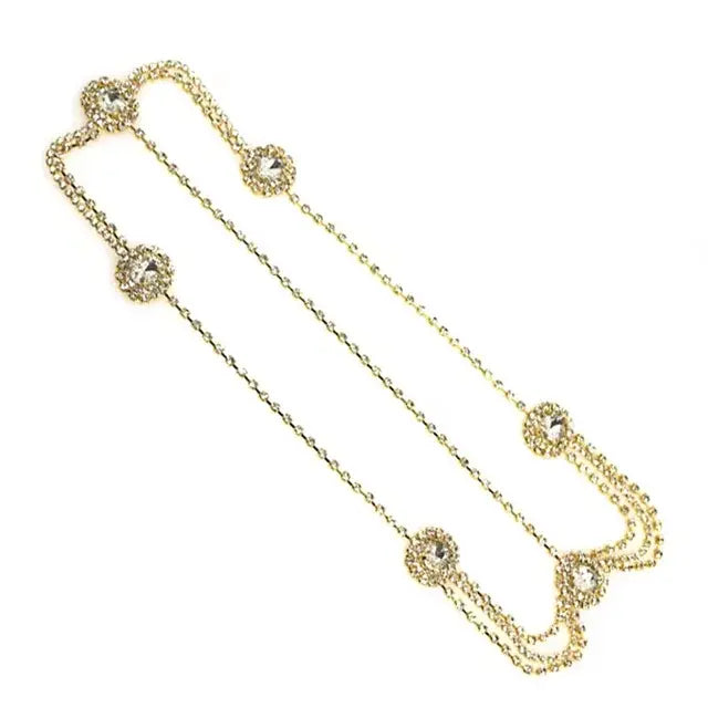 Bohemian Style Rhinestone Twist Headpiece Bridal Hair Chain Accesories for Wedding Crystal Head Chain Jewelry Hair Decoration