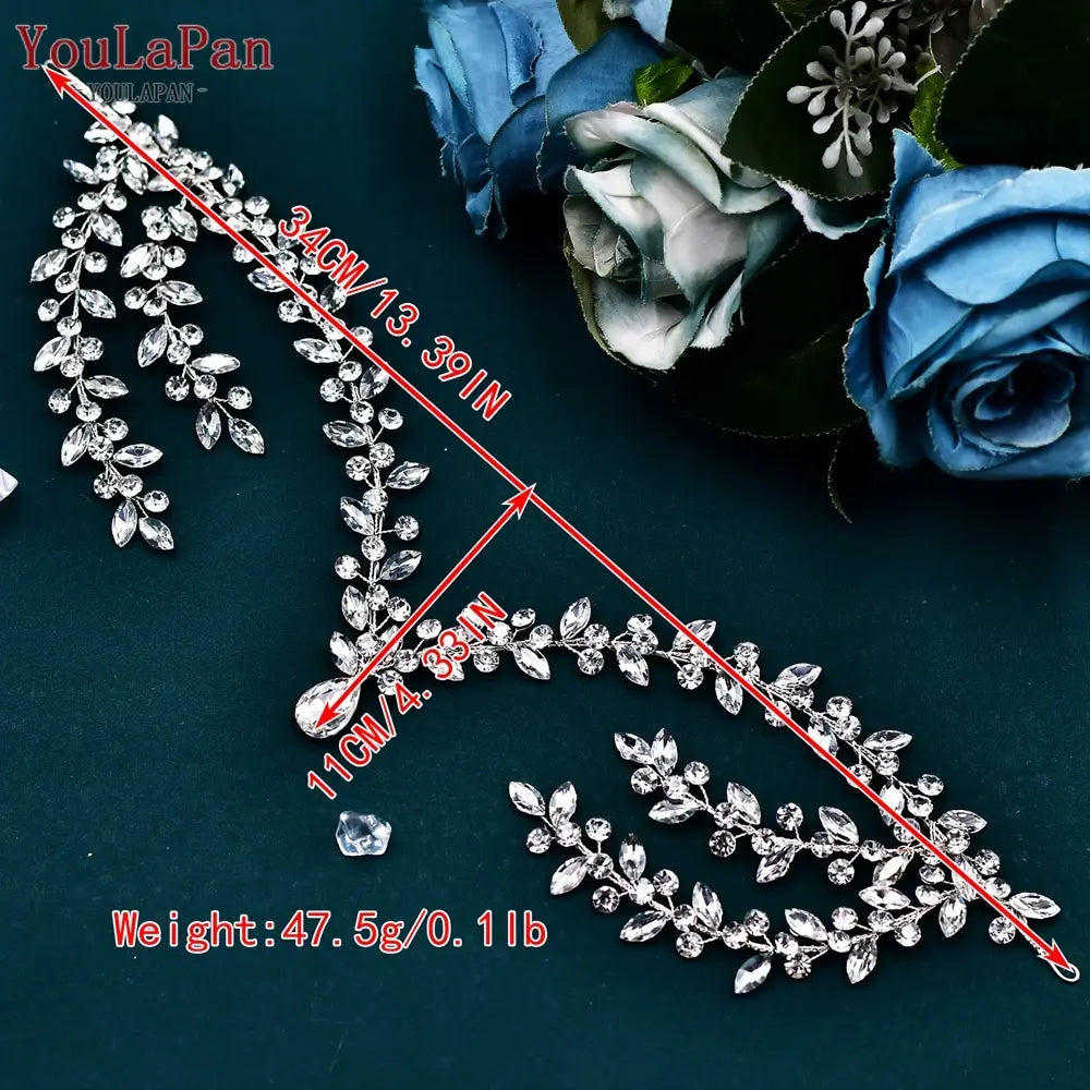 YouLaPan Sparkling Rhinestone Forehead Hairpiece for Bridal Jewelry Hair Accessories Woman Dress Headwear Bride Gift HP599