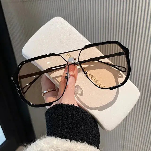 Oversized Sunglasses Women 2023 New Unique One Piece Fashion Sunglasses For Men UV400 Punk Glasses Trending Female Eyewear UV400