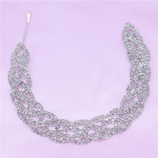 Bohemian Style Rhinestone Twist Headpiece Bridal Hair Chain Accesories for Wedding Crystal Head Chain Jewelry Hair Decoration