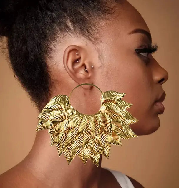 African Women Copper Drop Earrings Gold Color Round Earrings For Women Earrings Trend Jewelry Gift Wedding Jewelry Accessories