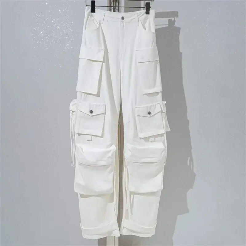 Spring 2024 New in Women's Jeans Washed Process  Fashion Worn-out Cargo Pants Big Name Cotton Straight Trousers y2k Clothes