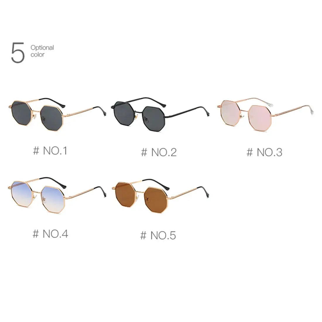 Vintage Polygonal Metal Sunglasses Fashion New Brand Design Sunglasses Ladies Retro Classic Trend Luxury Ravel Eyewear Uv400