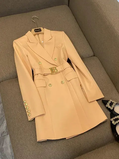 JUNE  LIPS Autumn and Winter 2022 New Fashion Slim Long Sleeve Temperament Commuter Suit Dress Celebrity Coat Top Wholesale