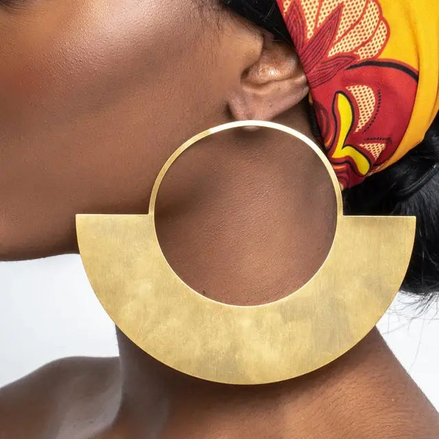 African Women Copper Drop Earrings Gold Color Round Earrings For Women Earrings Trend Jewelry Gift Wedding Jewelry Accessories