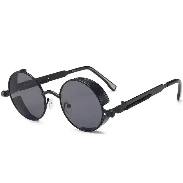 Classic Gothic Steampunk Sunglasses Luxury Brand Designer High Quality Men and Women Retro Round Metal Frame Sunglasses UV400