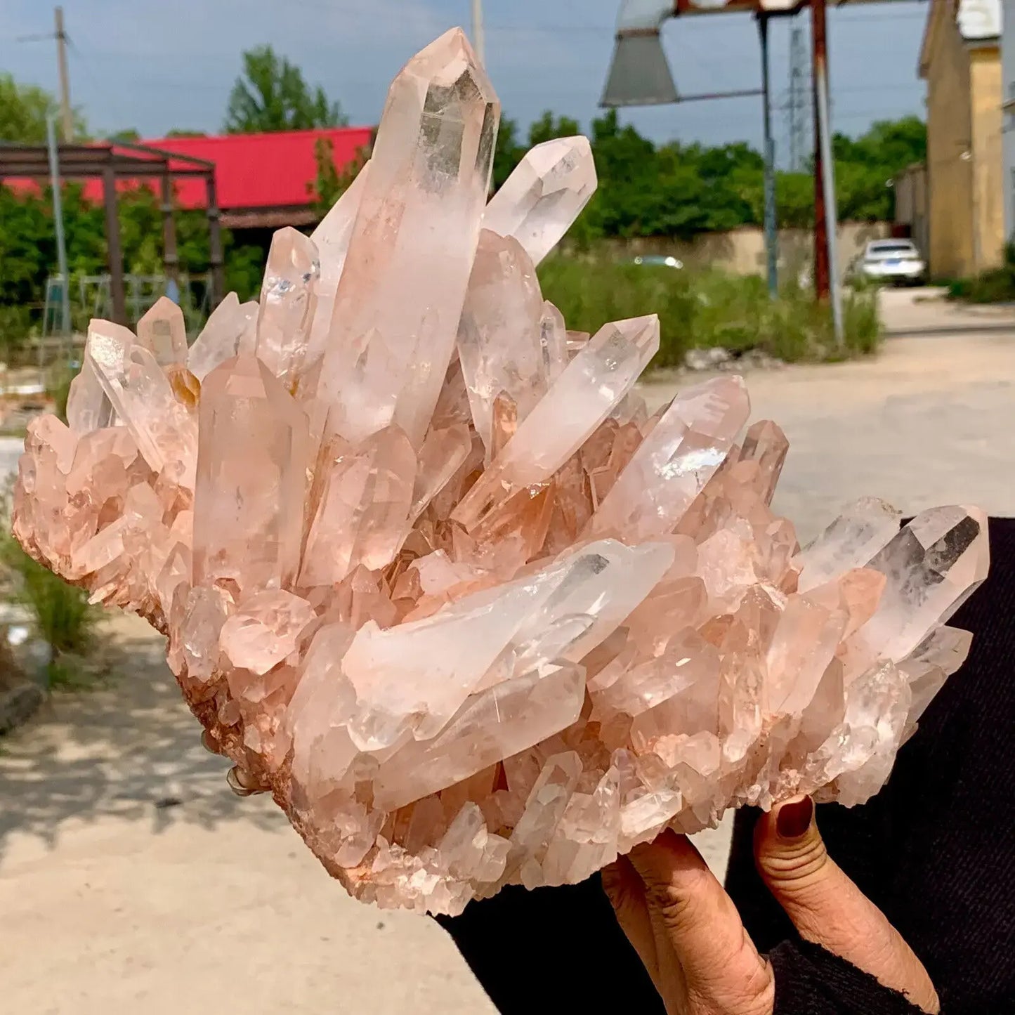 Natural Transparent White Quartz Crystal Cluster Specimen Healing