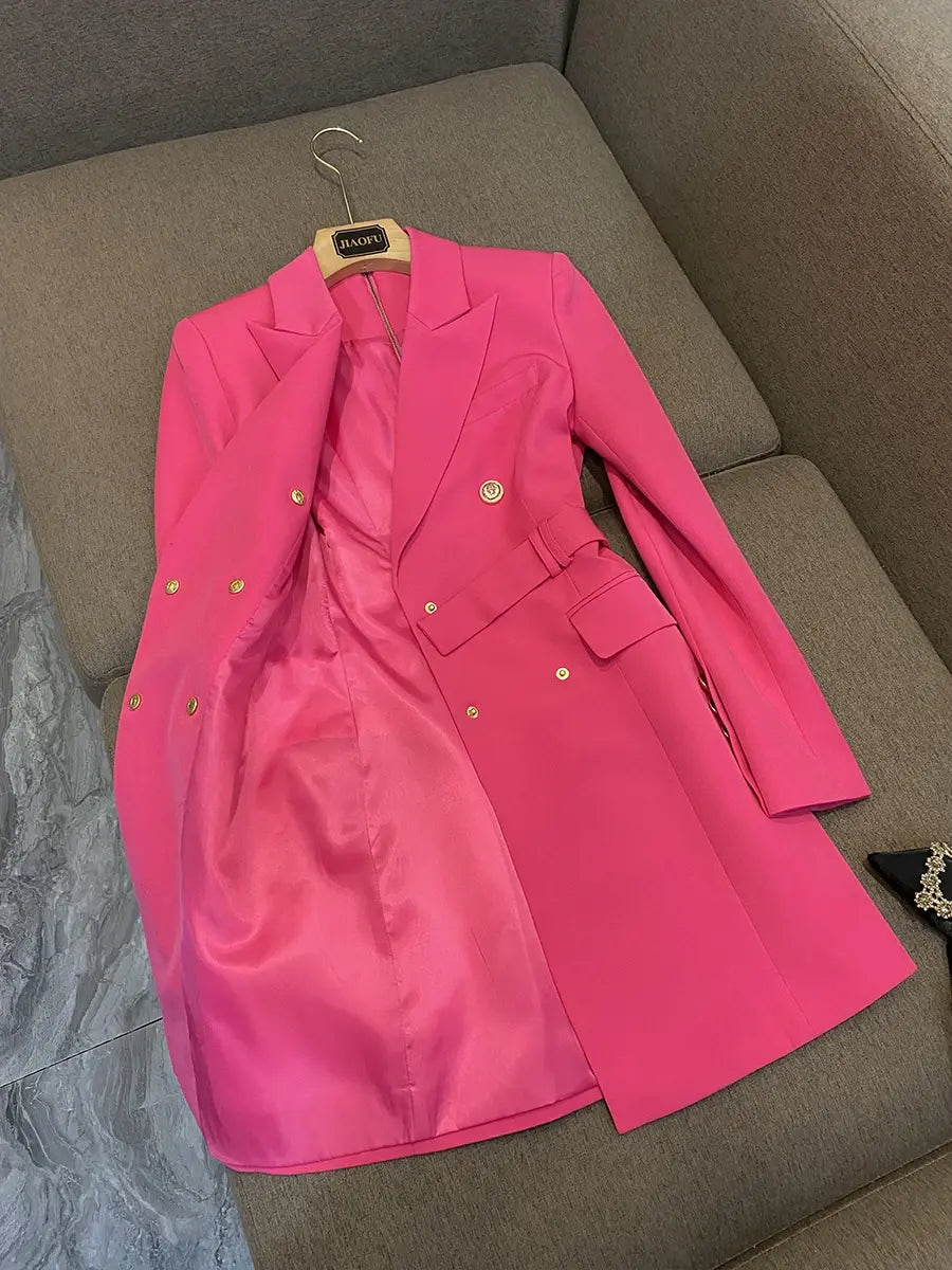 JUNE  LIPS Autumn and Winter 2022 New Fashion Slim Long Sleeve Temperament Commuter Suit Dress Celebrity Coat Top Wholesale