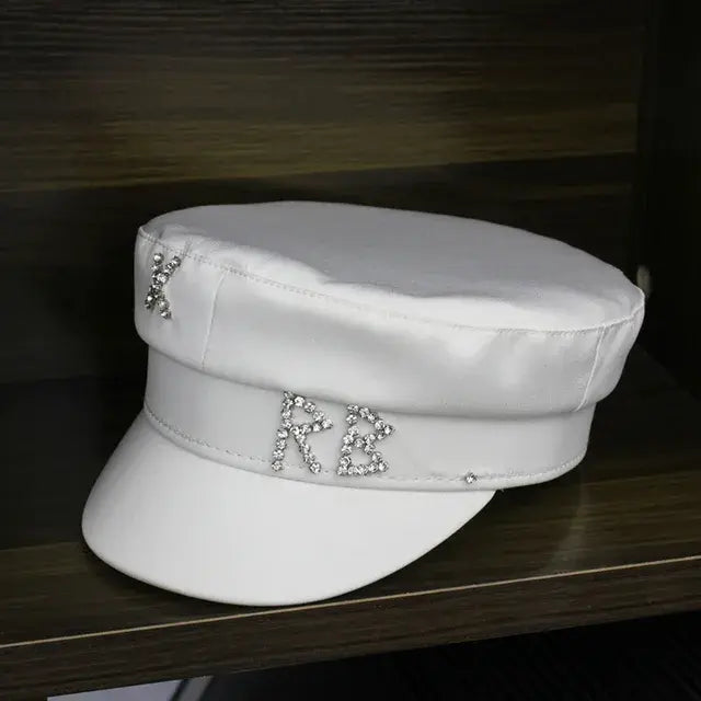 2022 New arrival  Spring Summer Caps Women Diamond of Letter Stain Newsboy Cap Baker Boy Hat Visors