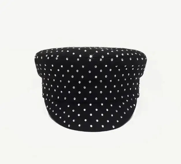 New Arrival Autumn Crystal-embellished Newsboy Caps Winter Wool Caps