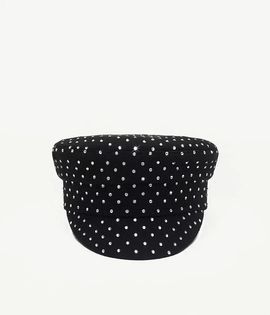 New Arrival Autumn Crystal-embellished Newsboy Caps Winter Wool Caps